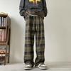 Women Men's Y2k Casual Plaid Pants Sweatpants Wide Leg Baggy Track Pants Vintage Korean Style Clothes Trousers Streetwear Men