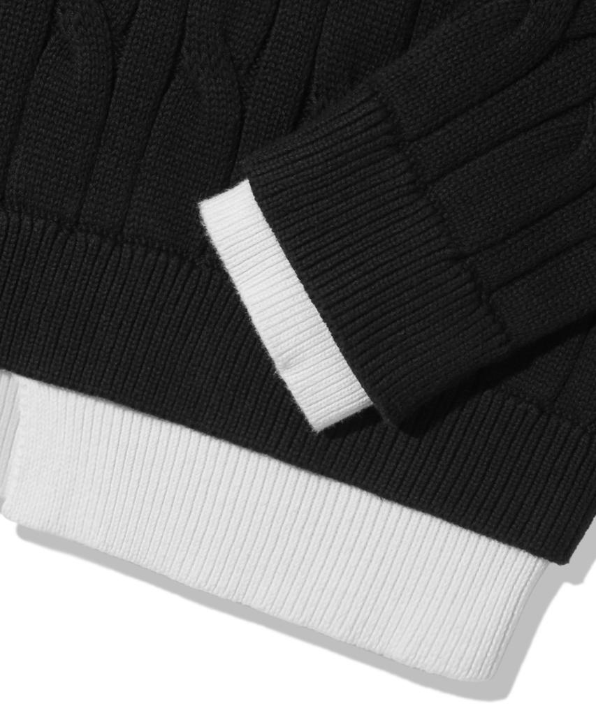 TRILLION Layered Cable Knit_Black