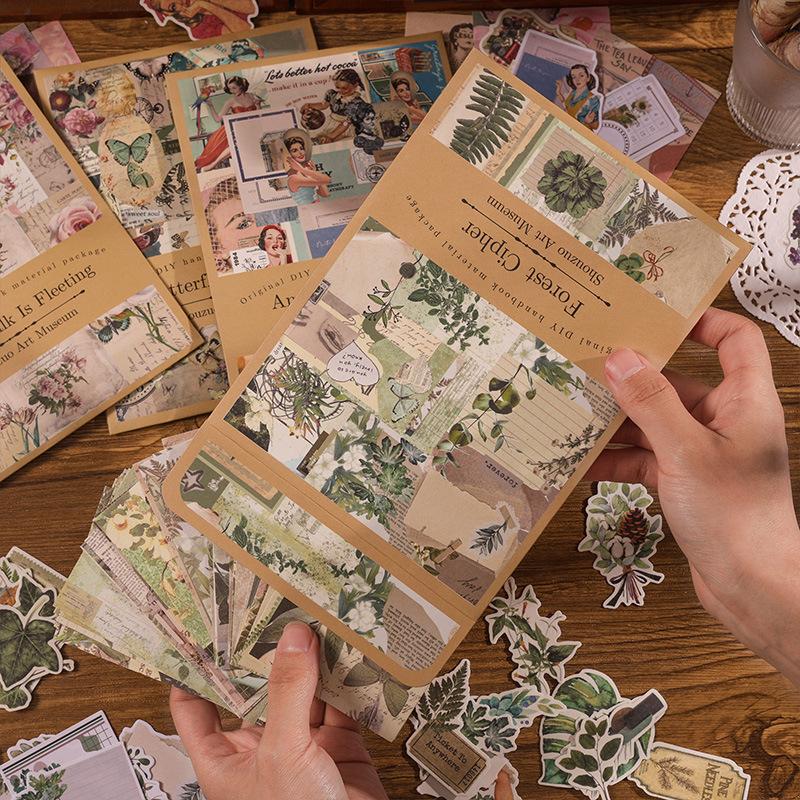 100 шт./упак. Винтажные наклейки Материал бумага Скрапбукинг Творческий DIY Альбом для дневника Материалы DIY Принадлежности для Junk Journal