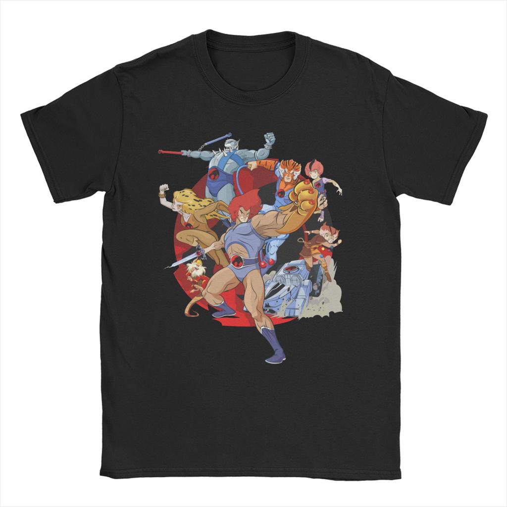 Men Womens ThunderCats T Shirt Panthro Cheetara Tygra 80s Retro Cartoon Pure Cotton Clothes Vintage Tee Shirt Graphic TShirts