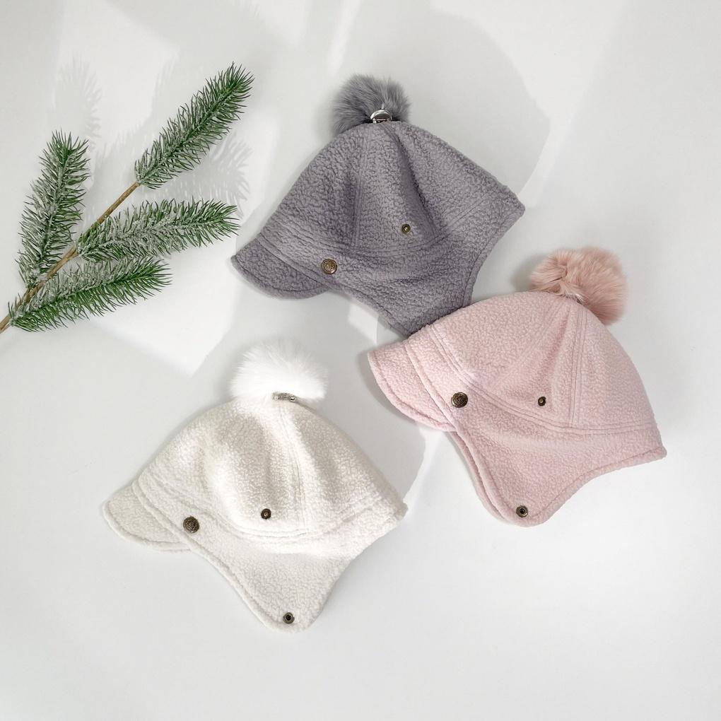 Унисекс Повседневная Флисовая Шапка-Ушанка с Помпоном