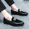 Fashion Italian Fashion Leather Shoes Moccasins For Men Casual Man Pointed Fashion Wedding Black Skin Male Business Formal Shoes