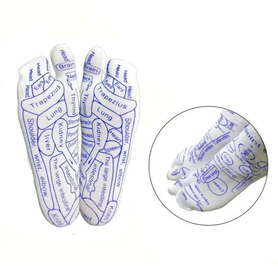 1 Set Massage Mid-calf Socks with Massage Stick Serenity Steps Legible Foot Acupuncture Point Printed Elastic Massage To Promote Circulation Beginner