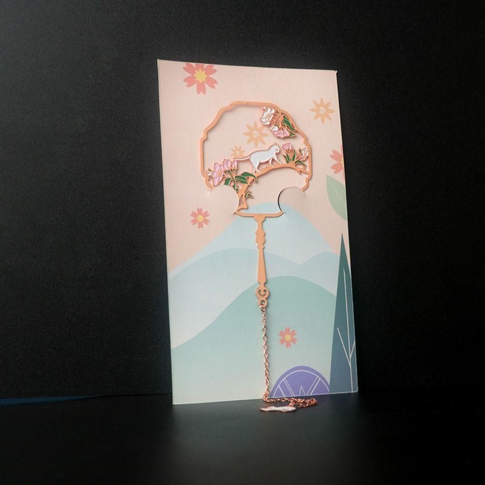 Book Clips Chinese Style Metal Bookmark Book Page Marker Tassel Pendant Bookmark Reading Bookmark