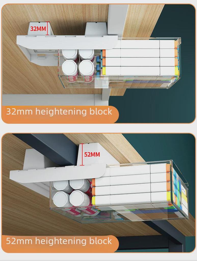 Ящик для хранения косметики под столом без перфорации