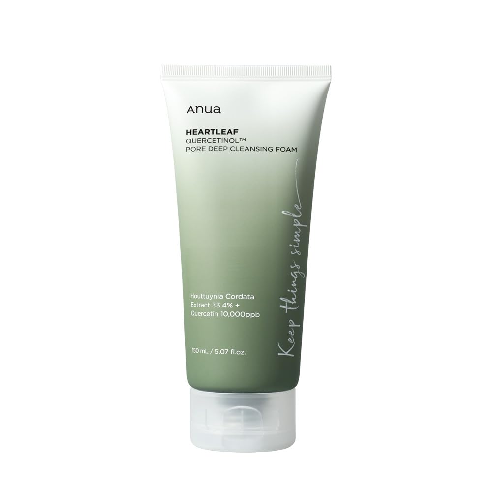 Anua Heartleaf Quercetinol Pore Deep Cleansing Foam, 5.07 Fl Oz (150 Ml)