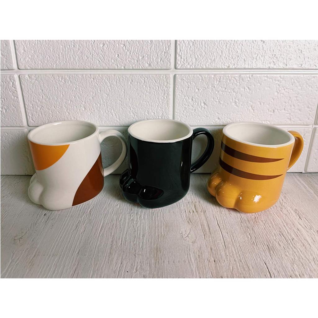 Sun Art Милая посуда Лапа Кэлико "Кошачий принт" Кружка, 250 мл, Белая, SAN2235-3