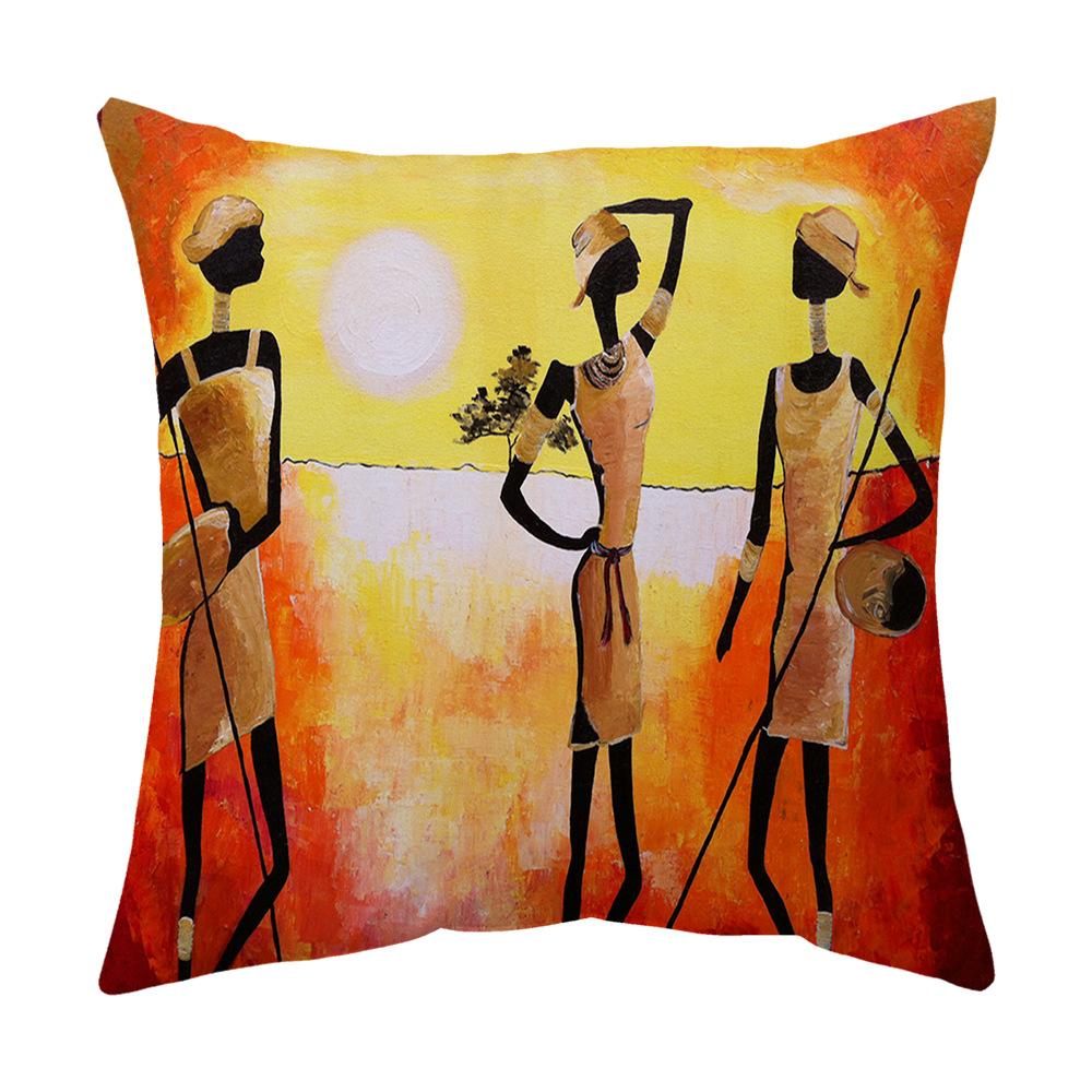 Красочная расписанная вручную египетская черная наволочка для подушки в машину, подушка для дивана, домашняя подушка