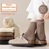 10-1 Women's Warm Winter Socks - Anti Freeze Breathable Soft Beige and Black, Seamless Women's Long Socks, Women's Medium Socks, Christmas Day Socks