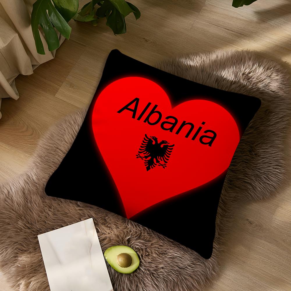 Albania Albanians Flag cushion cover For Bedroom Car Coffee Shop Room Soft and Living Room Sofa Decorative Pillow Cover Case