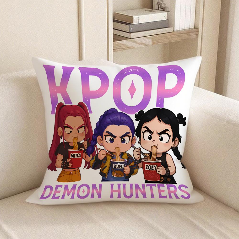 KPop Demon Hunters KPOP Demon Hunter Series Pillowcase: Colorful Character Pattern Fashion Home Decoration