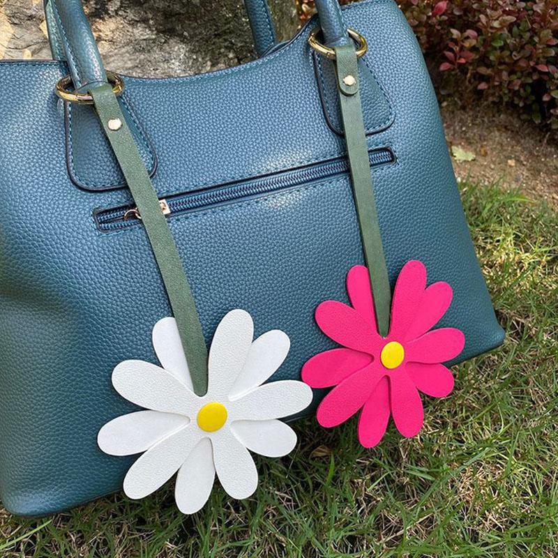 1 шт. ромашка орнамент искусственная кожа цветок брелок модная сумка шарм многофункциональный багаж кулон аксессуары ювелирные изделия декор