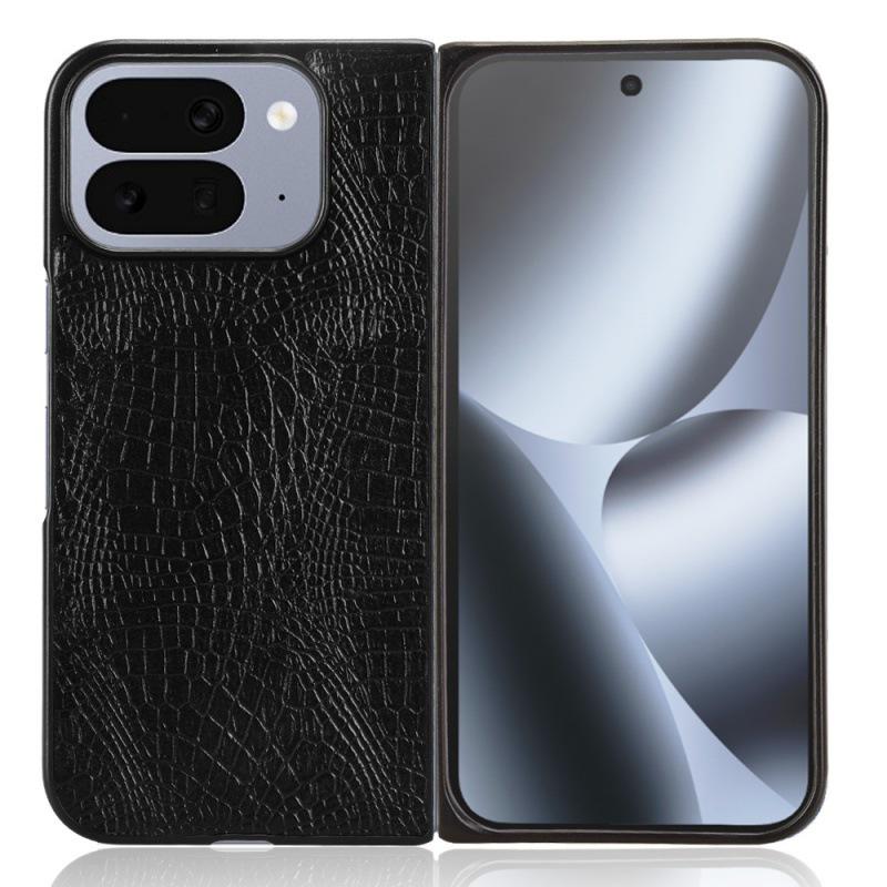 Чехол из кожи аллигатора для Google Pixel 10 Pro Fold с дизайном половинчатого края