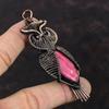 Thulite Pendant Copper Wire Wrapped Pendant Gemstone Pendant Handmade Thulite Jewelry Beautiful Owl Pendant Copper Wire Jewelry Wedding Gift