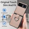 PU Leather Flip Phone Case With Texture Ring Stand Motorola Razr 40 Ultra 50 60 Full Coverage