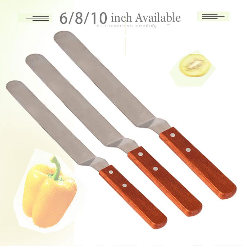 4/6/8/10 дюймов кремовый торт из нержавеющей стали деревянная ручка шпатель для масла нож свадебный торт для кухни