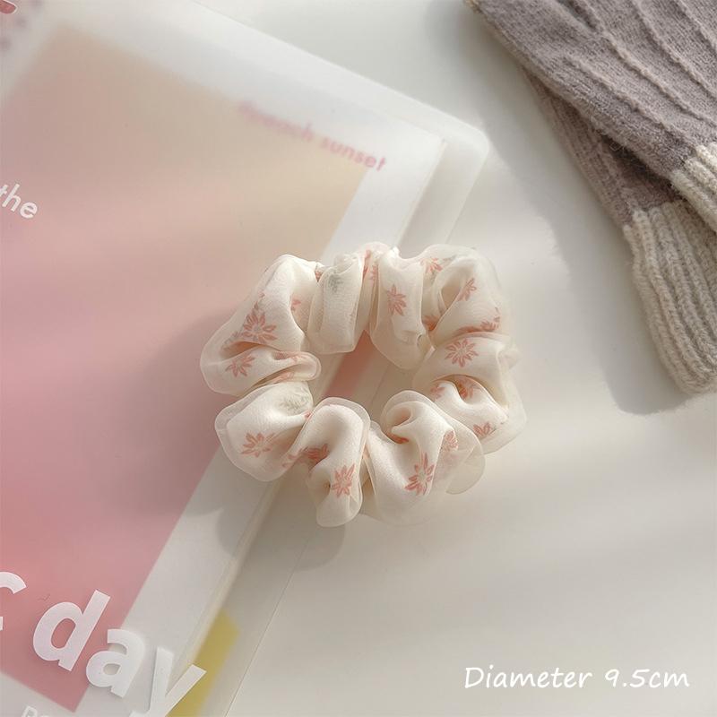 Милые милые двухслойные шелковые резинки для волос, большие цветочные резинки для женщин и девочек, сетчатая резинка для волос