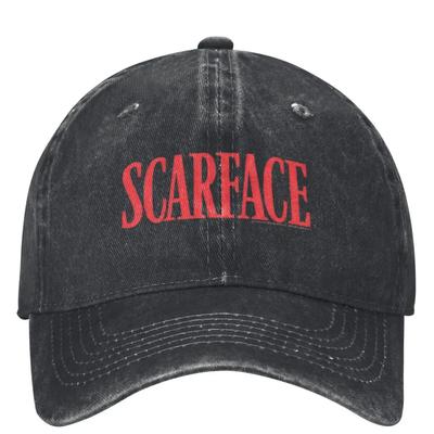 Scarface Красные бейсболки Аксессуары для унисекс Винтажные потертые шляпы Папина шляпа Регулируемая