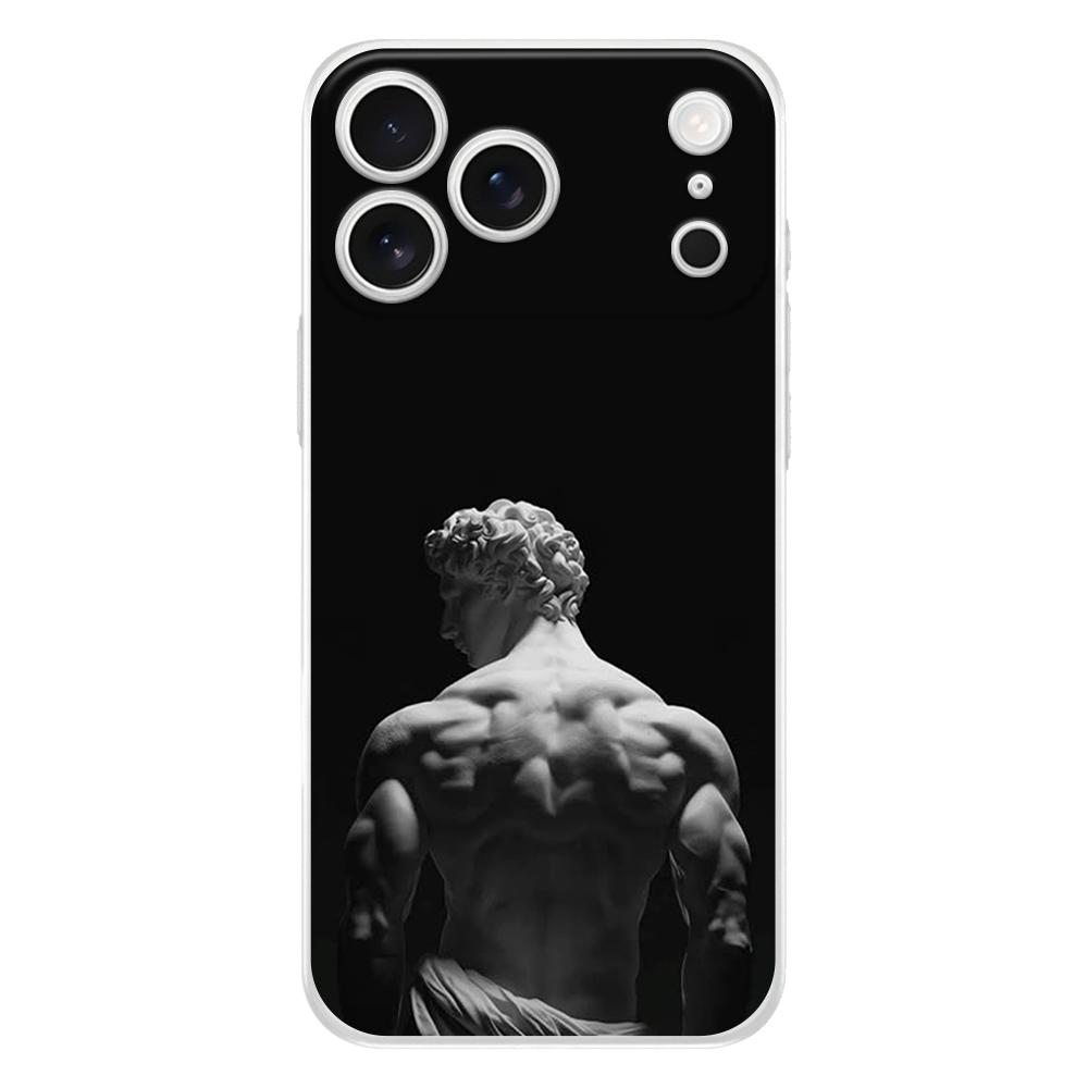 Прозрачный чехол из ТПУ для iPhone 17 Air 16E 16 11 15 14 Pro MAX 12 13 7 8 Plus SE Пасхальный чехол Защита Древнегреческая скульптура