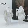 Resin-like Halloween Craft 3D Printed Ghost Bride Statue Ornament, Female Figure Sculpture with Dark Style Ornament Stable Base, Decorative Minimalist