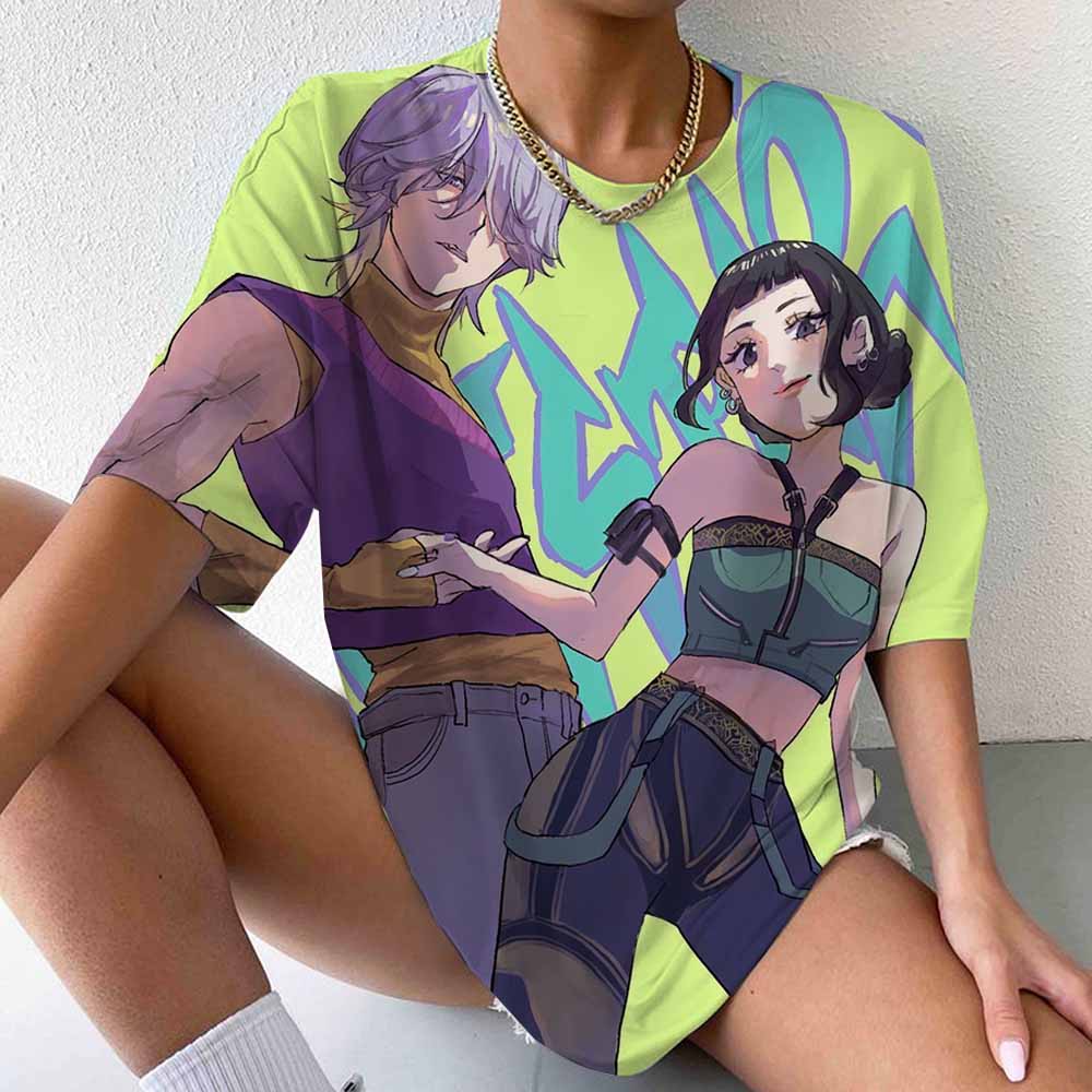 Дерпи Тигр K-pop Охотники на демонов Футболка Манга Футболка для фанатов Футболка с коротким рукавом и круглым вырезом K-pop Охотники на демонов Тигр Забавные футболки