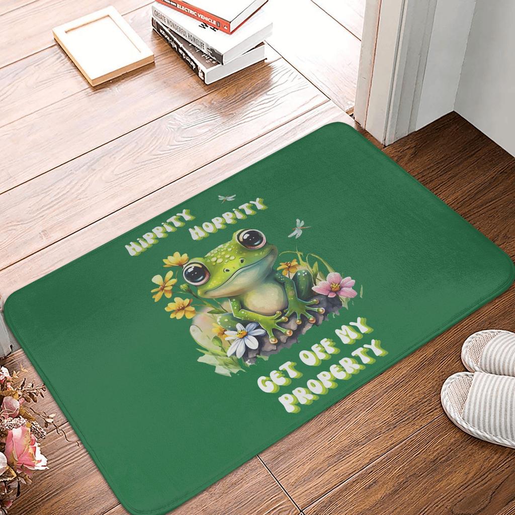 Hippity Hoppity Get Off My Property Front Door Floor Entrance Mat Outdoor Kitchen Bathroom Doormat Living Room Carpet Rug