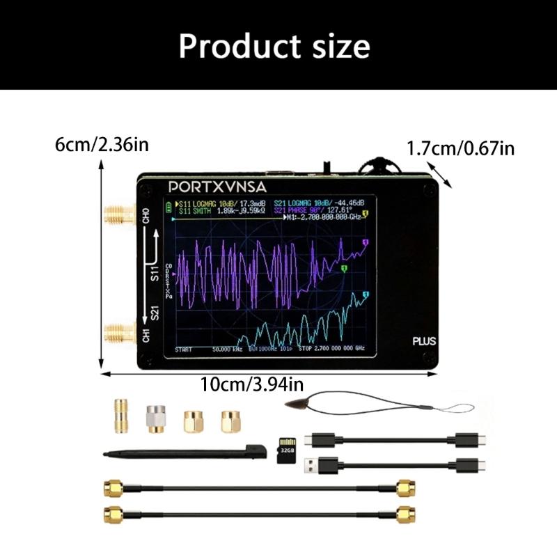 Многофункциональный портативный векторный тестер с высоким разрешением и широким диапазоном 50 кГц - 2700 МГц с цифровым экраном