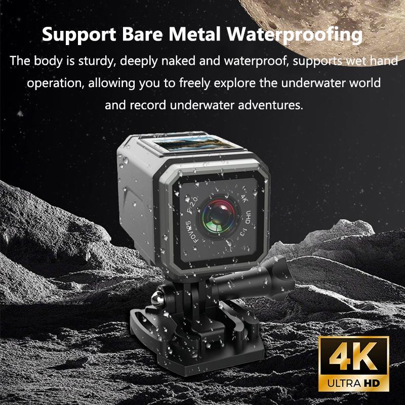 4K Ultra HD Sports Camera With WiFi Hotspot Function Wide Angle Anti Shake Waterproof Outdoor Bicycle Motorcycle Recorder Camera