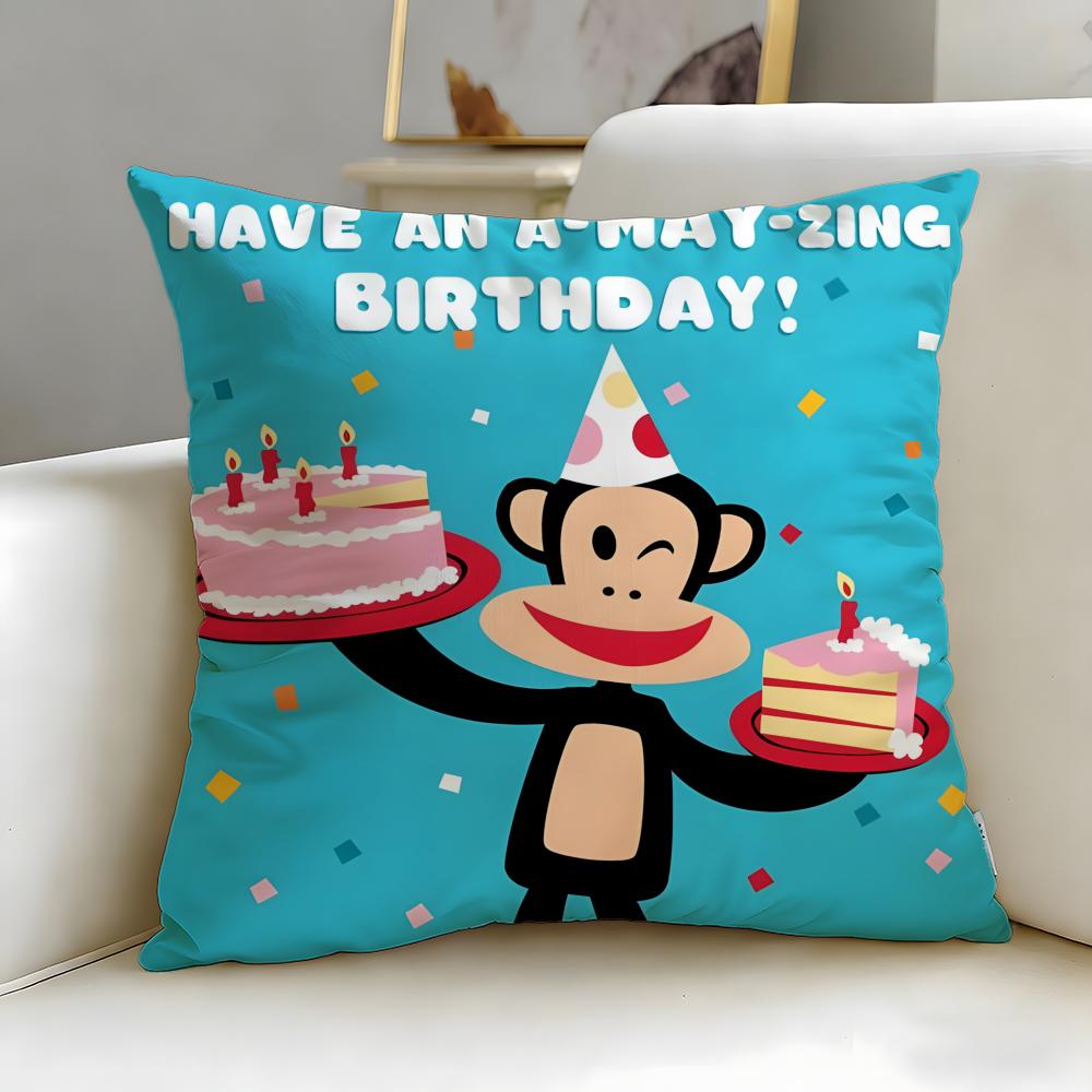 classic brand Paul Frank Cushion Cover Soft EasyWash Pillow Case Versatile for Couch Bed Travel and Office