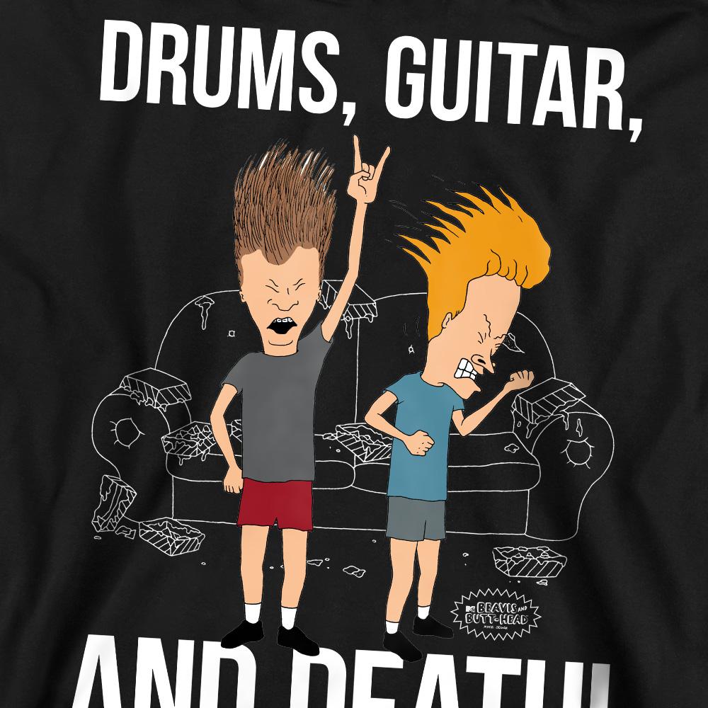 Толстовка Beavis & Butthead Unisex Adult Drums Guitar & Death