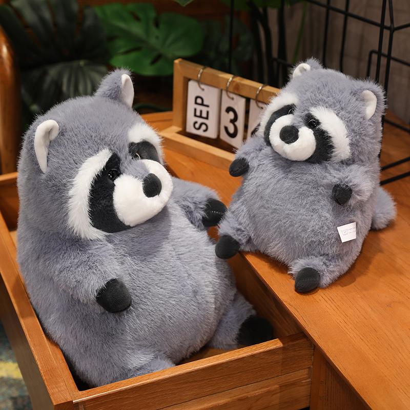 Raccoon Stuffed Animal Plushie, Cute Raccoon Plush Pillow, Raccoon Cuddly Body Pillow Hug Sleeping,Fluffy Animal Toys Bed Decor Toy Doll