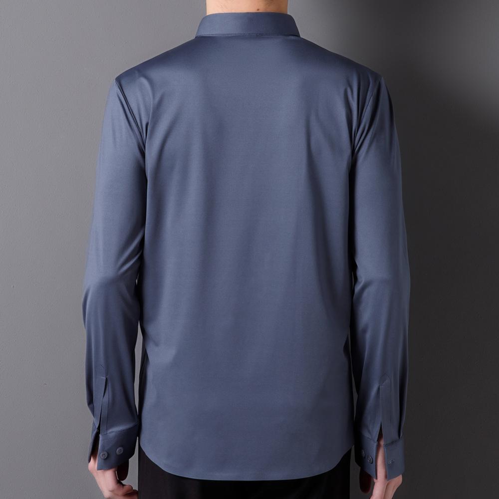 Мужская рубашка с длинным рукавом, не требующая глажки, влагоотводящая, тянущаяся в 4 направлениях, супермягкая, повседневная, на пуговицах