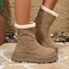 Женские ботильоны в корейском стиле, теплые хлопковые туфли для женщин, новая утолщенная пушистая обувь для улицы, женские зимние ботинки на толстой подошве