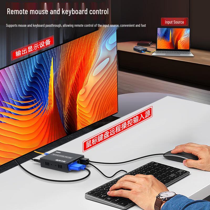 Оптический удлинитель VGA с аудио и USB