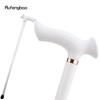 White Ergonomics Wooden Single Joint Walking Stick Decorative Cospaly Party Walking Cane Halloween Mace Crutch Wand Crosier 96cm