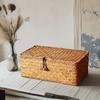 1 шт. Винтажная плетеная вручную корзина для хранения, подходит для косметики, подарков и коробок для хранения косметики
