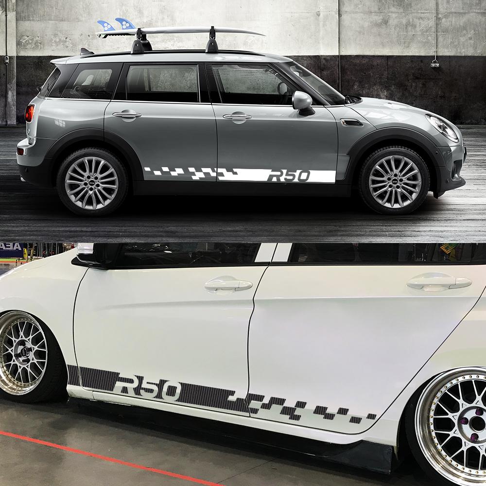 Боковые наклейки на двери автомобиля Для jcw Cooper S R50 One D Works Хэтчбек Графика Гоночные Спортивные DIY Декор Наклейки Тюнинг Аксессуары