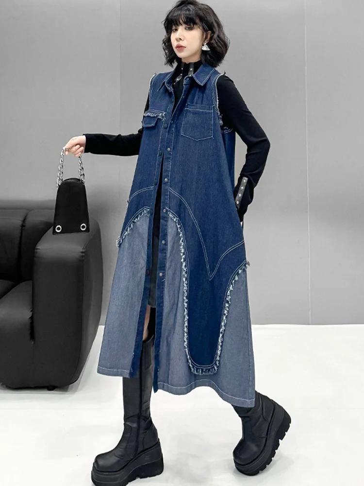 Xitao Однобортное платье в стиле пэчворк контрастного цвета GMM1349