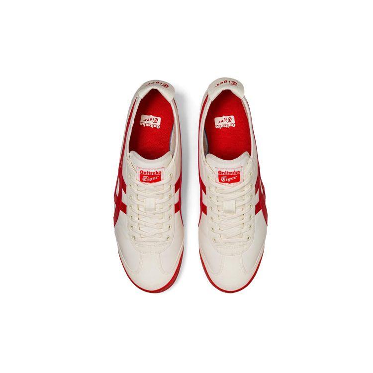 ONITSUKA TIGER MEXICO 66 Кремовый Огненно-красный Унисекс Низкие Нейлоновые Ретро Кроссовки для Lifestyle 1183B497-101