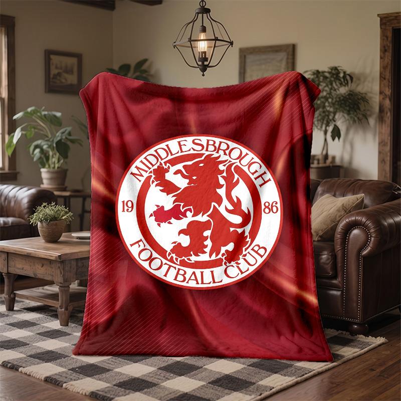 Middlesbrough Theme Fleece Blanket Cozy Soft Plush Blanket For Bedroom Couch Travel