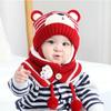 Winter Boys Girl Toddler Baby Baby Beanie Cap Bear Earmuff Neck Scarf Kids Hat Scarf Set