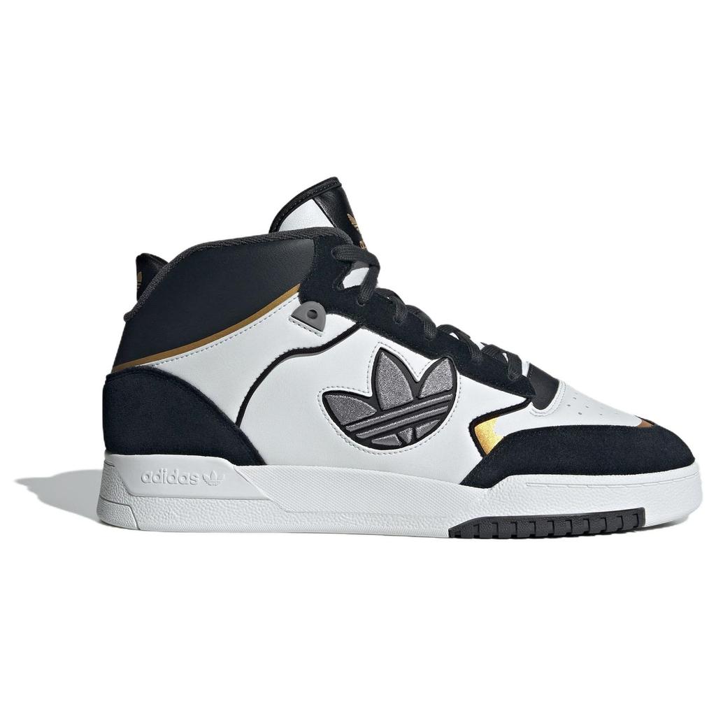 Adidas Originals Drop Step Casual Comfortable Shock Absorbing Durable High Top Skate Shoes Unisex Sneakers Black White IF4323