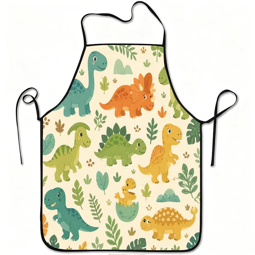 1pc Dinosaur Apron with Adjustable Waistband & -Rex Print - Durable Easy-Clean Polyester Suitable for Cooking, Gardening, for Orchard Picking, Christm
