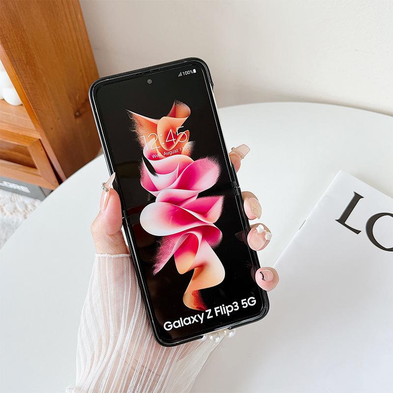 Чехол для складного телефона Samsung Подходит для Zflip6 Love Flip 7 Браслет Креативный Стразы 3 Медведя