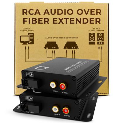Одномодовый RCA Аудио Оптоволоконный Конвертер 2-канальный Комплект Расширения Аудио Оптический Передатчик Приемник Два RCA Аудио Порта Конвертер, &