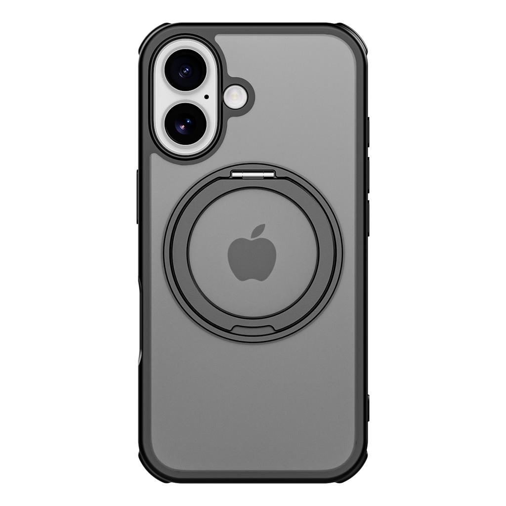 For iPhone 16 Case Compatible with MagSafe Ring Kickstand TPU+PC Back Cover
