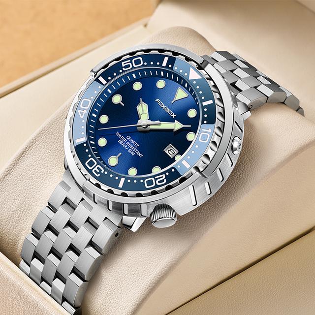 LIGE Модные мужские часы 50M Водонепроницаемые светящиеся спортивные наручные часы Кварцевые часы с вращающимся безелем и автоматической датой