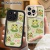 Phone Case: 2D flat design suitable for iPhone 18 17 16 15 14 13 Pro protective case, little frogs in different poses, perfect Christmas and Halloween