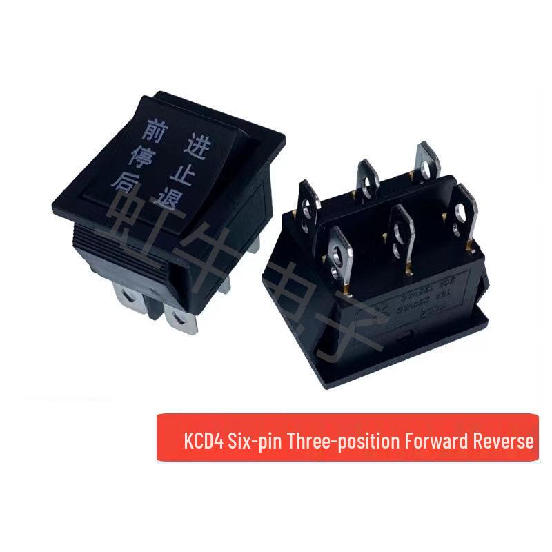 KCD4 6-Pin 3-Position Rocker Switch for Toy Cars & Go-Karts: Forward, Stop, Reverse