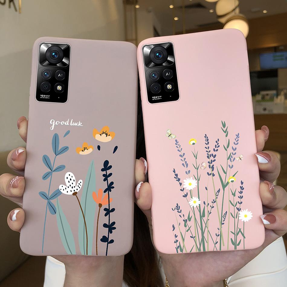 Чехол для телефона Xiaomi Redmi Note 11 Pro 4G 5G, милый узор с ромашками, мягкий силикон TPU, задняя крышка Funda для Redmi Note11 11Pro Coque